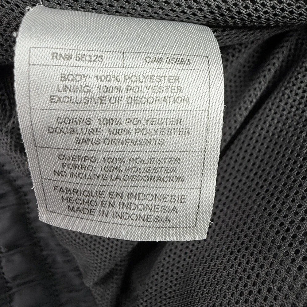 Nike Track Pants Mens Large Dark Gray Mesh Lined Ankle Zip Windbreaker
